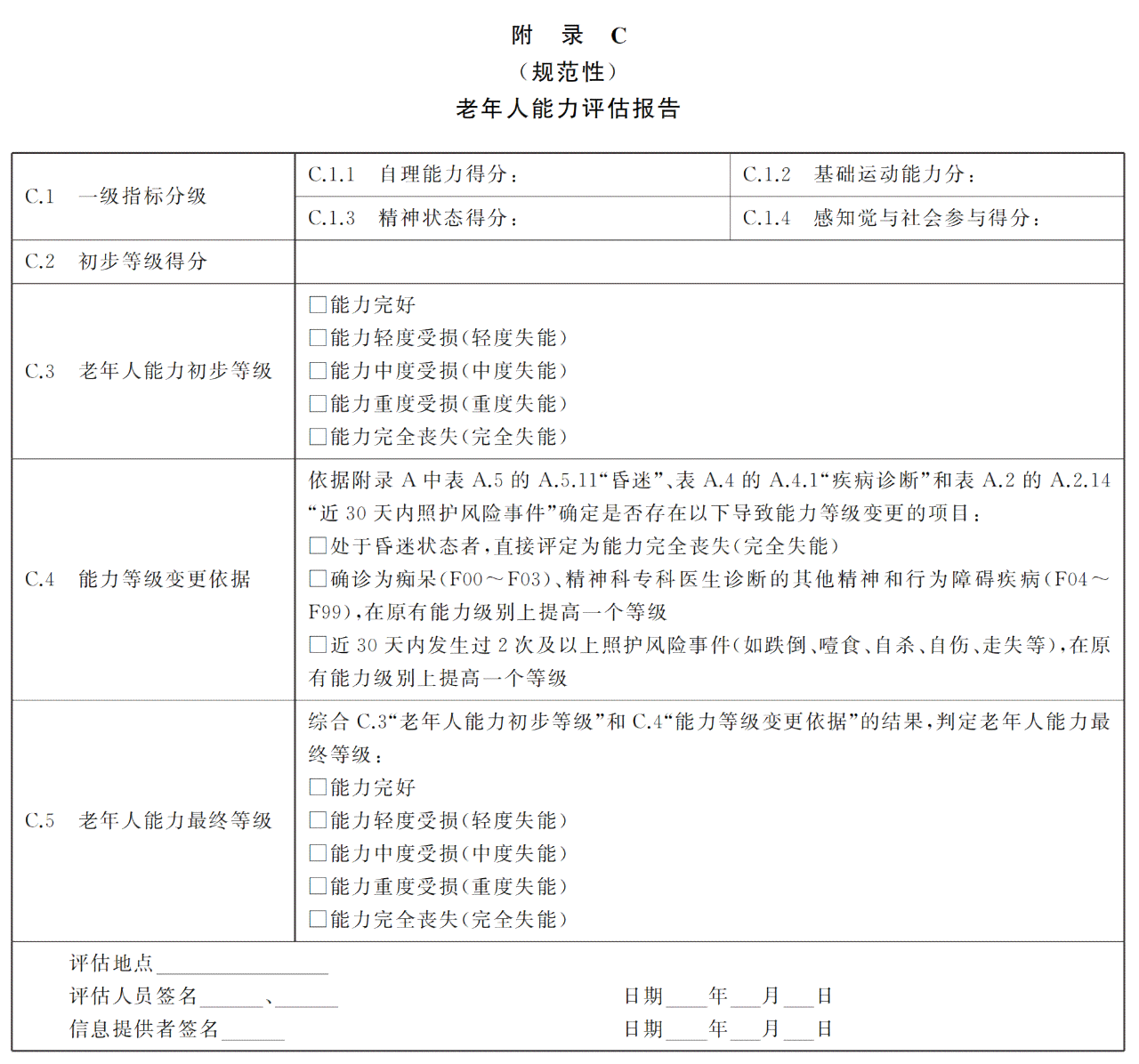 全面解读失能老人评定标准及认定流程：涵等级划分与相关政策指南