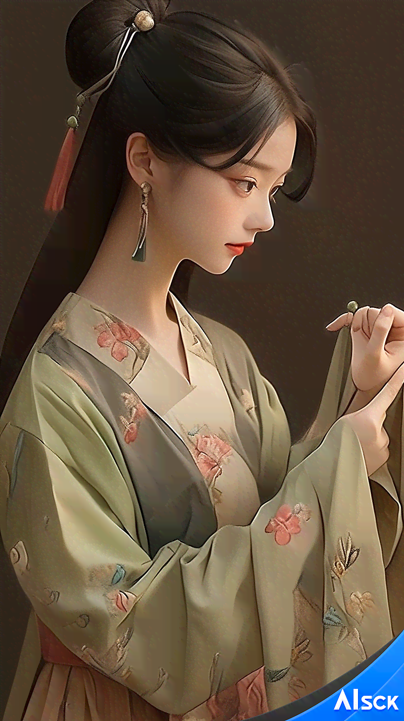 汉服ai动画文案简短一点：女生版精简呈现