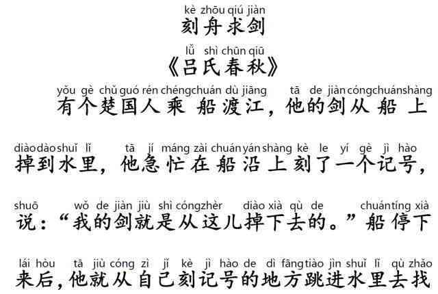 刻舟求剑的故事写字：简述、短文、原文描述及字数限定版