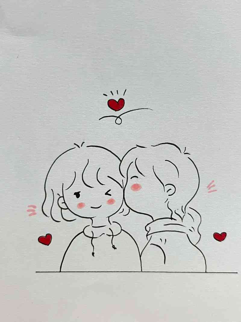 抖音热传情侣简易插画教程