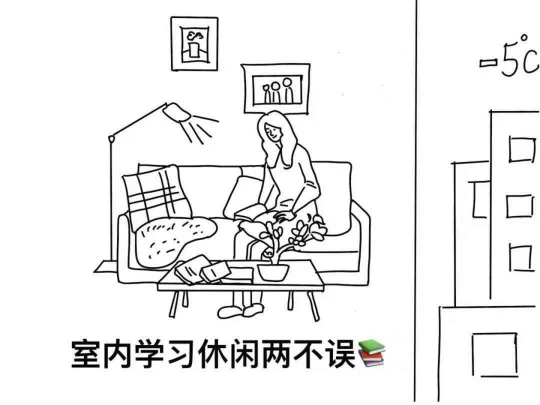 室内学环境简笔画：涵写作业、阅读与休息场景的绘制指南