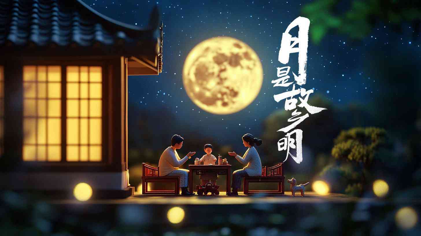 ai字体设计海报中秋文案