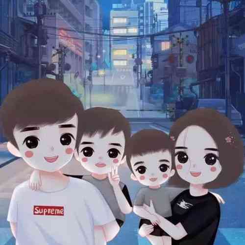一家四口二次元ai绘画文案