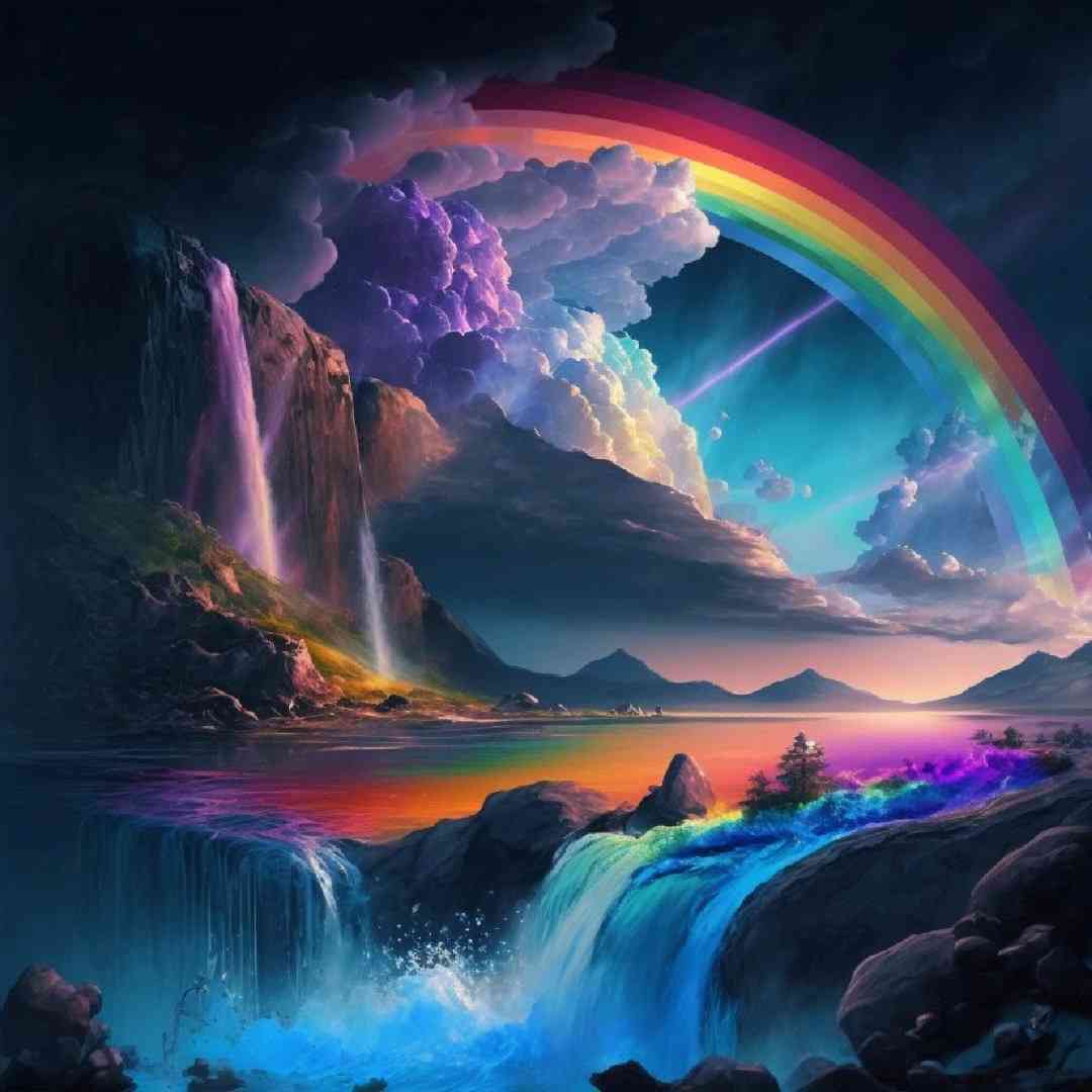 ai彩虹瀑布文案朋友圈