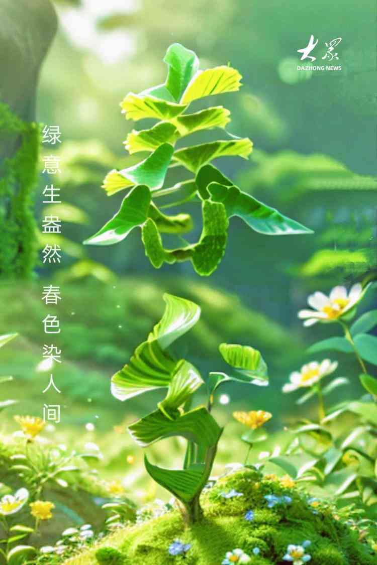 春意盎然：AI插画创意文案，唤醒春美好时光