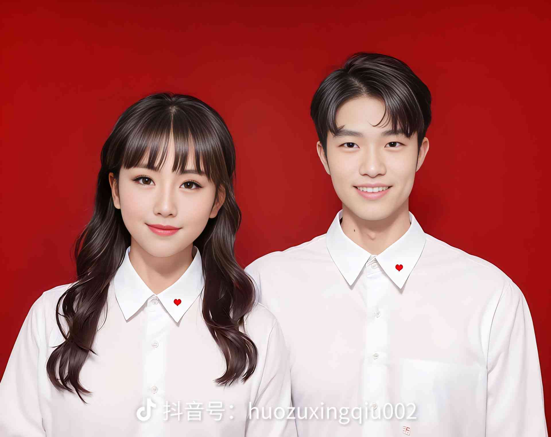 情侣证件照素材：高清模板与照片一键获取