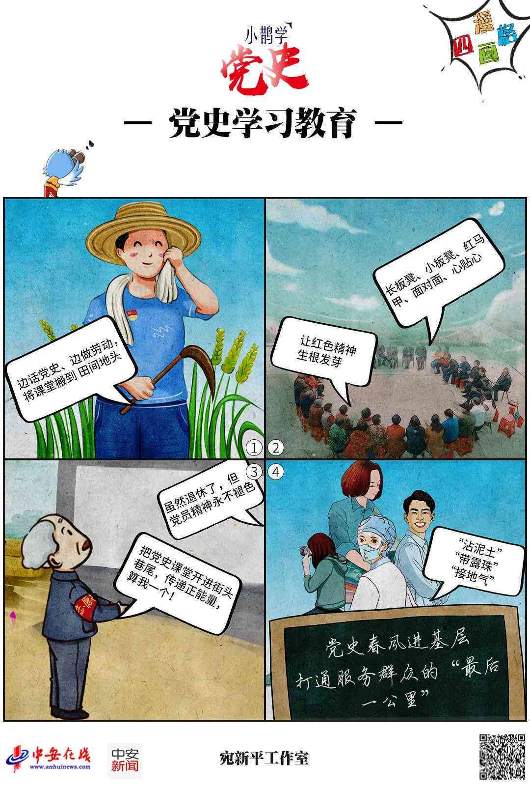 红色主题四格ai创作软件与经典作品创作