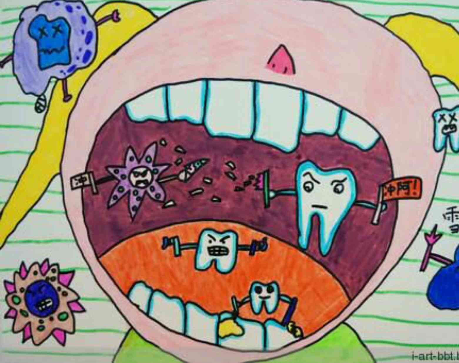 智能AI助力幼儿园儿牙齿健绘画活动
