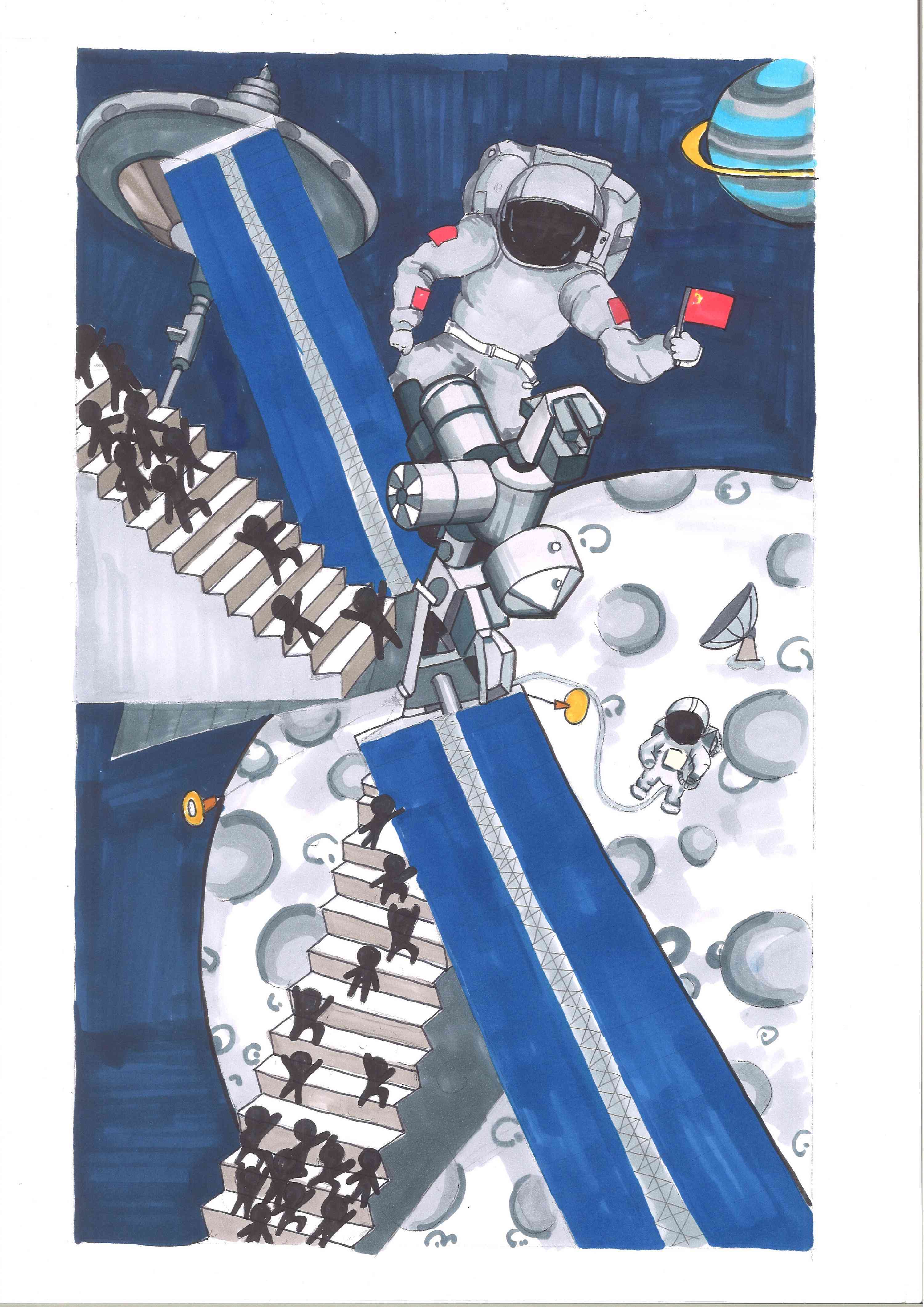 航空航天创意：综合手绘插画、作品及说明