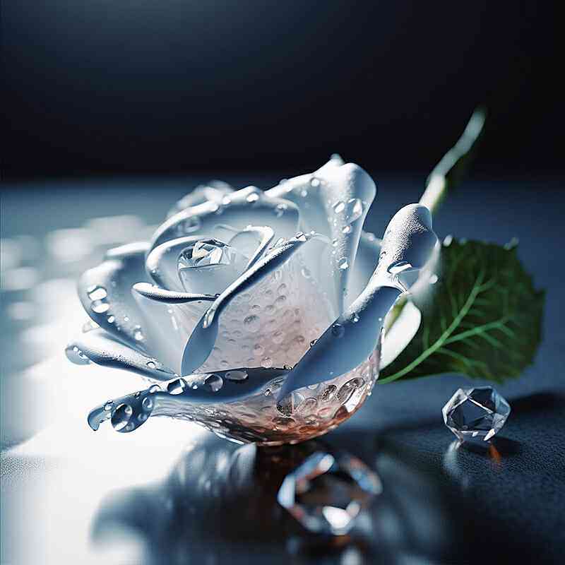水晶玫瑰花ai绘画文案