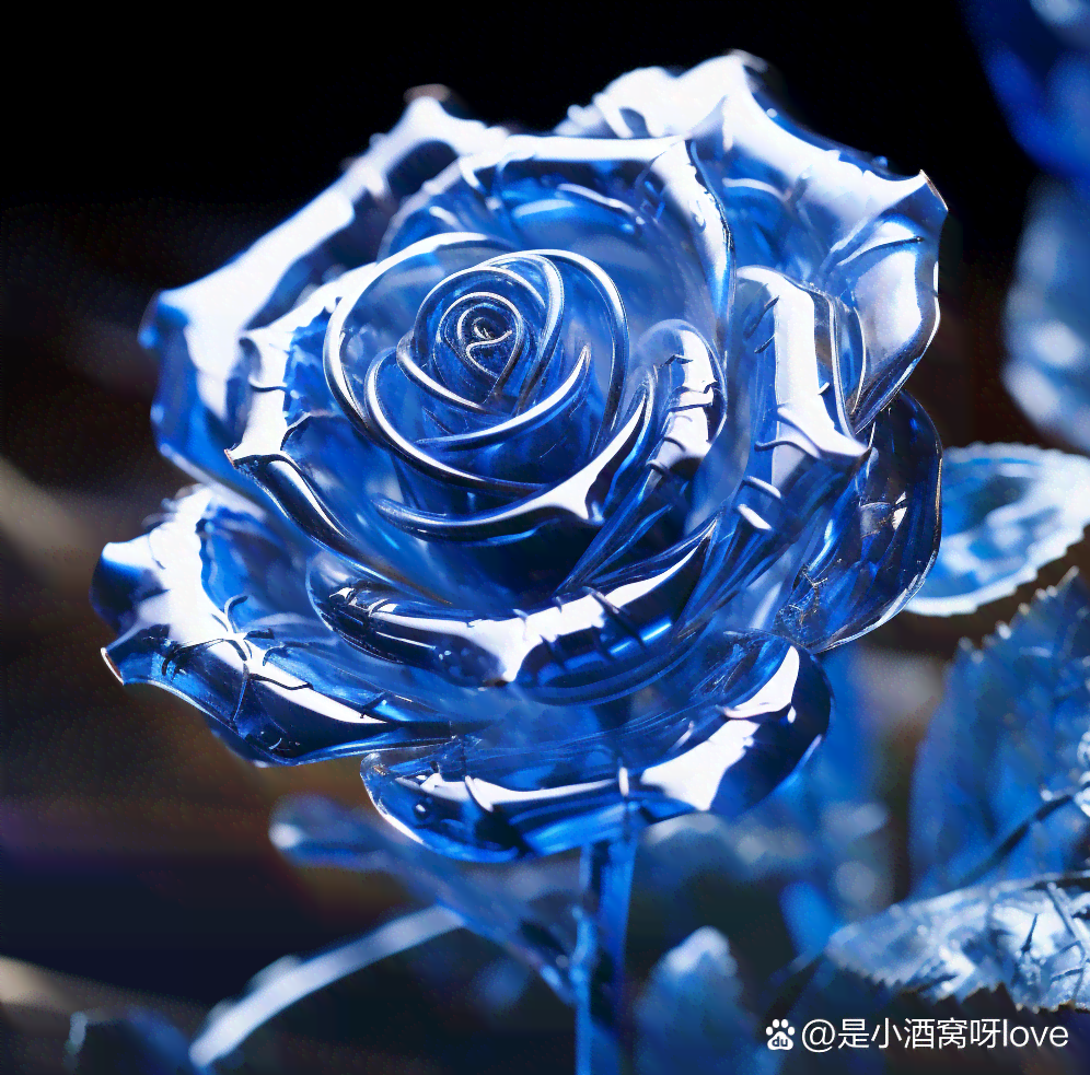 水晶玫瑰花ai绘画文案