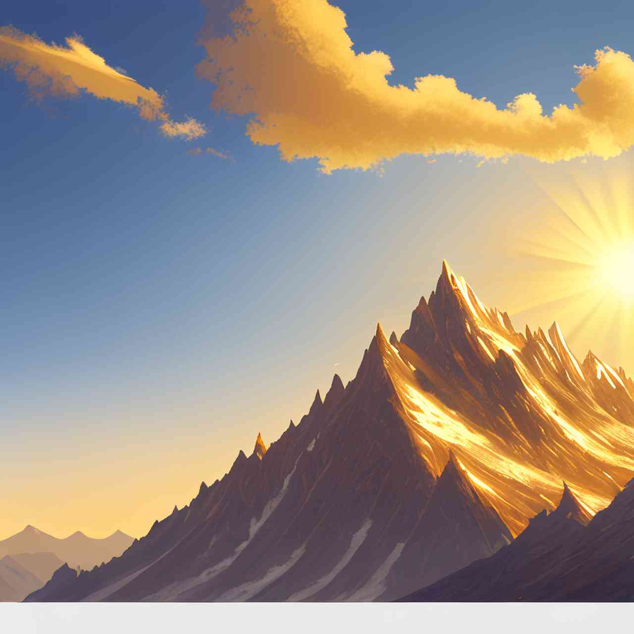 ai插画日照金山文案
