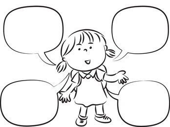 言语：小女孩趣味对话简笔画集锦