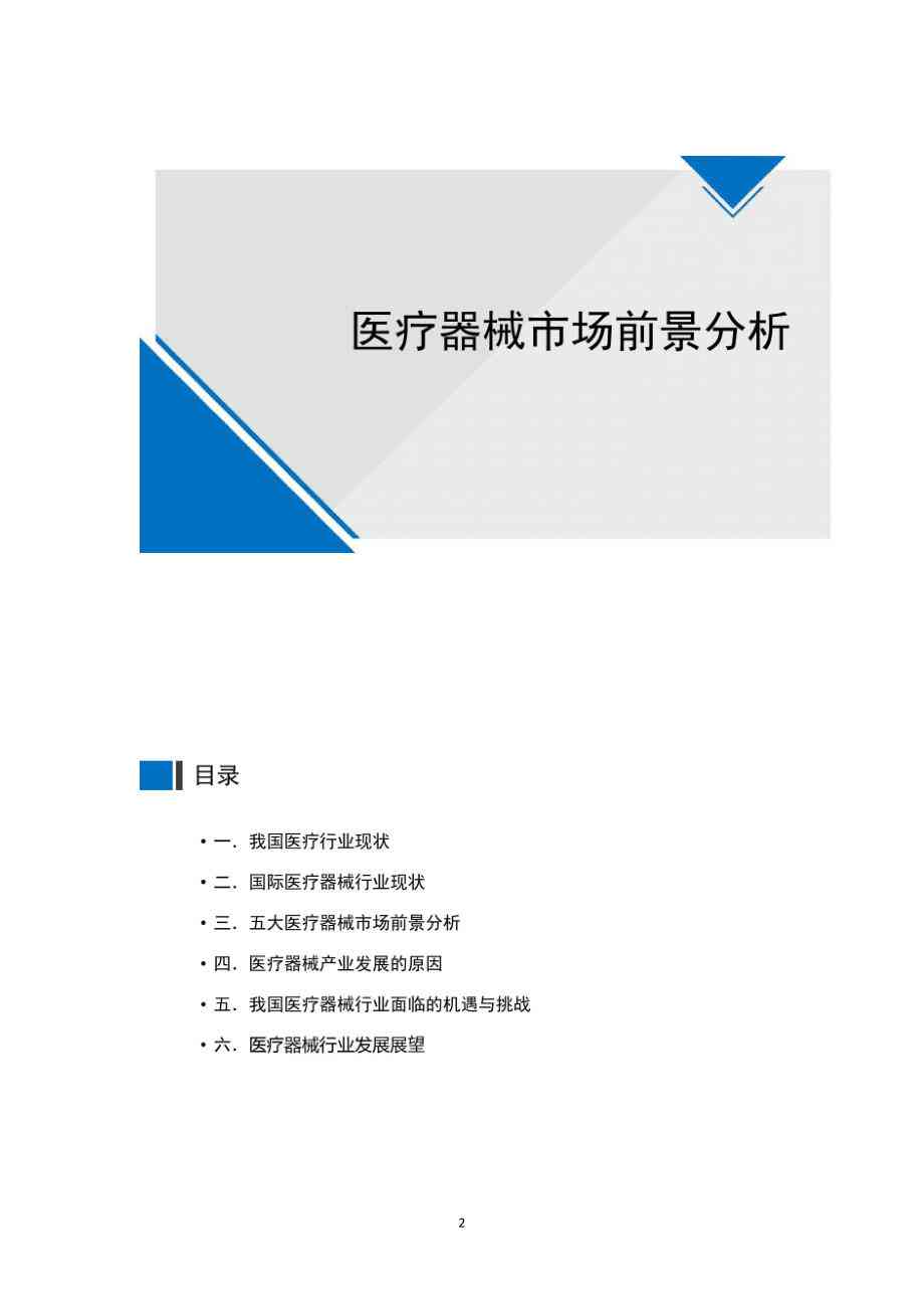 医疗市场分析报告模板：范文撰写、内容详解与行业市场分析小结业论文