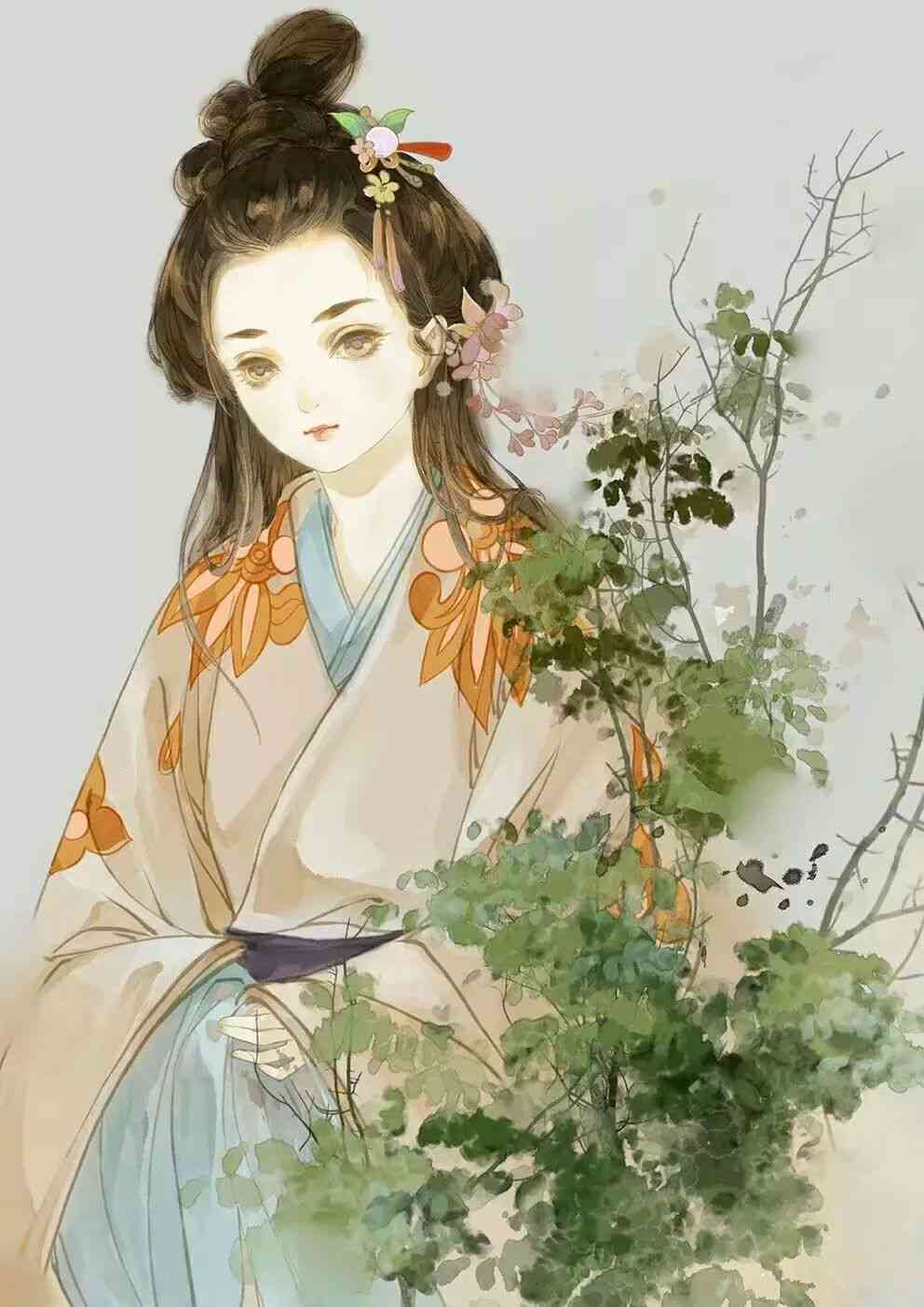 ai创作古风柔女生