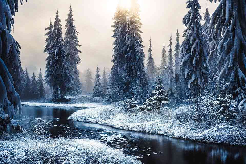 ai创作雪景风景