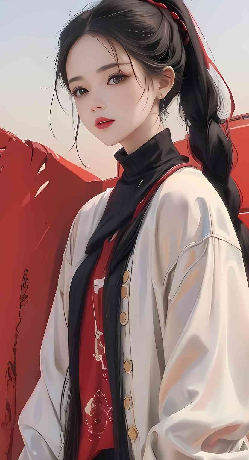 ai创作双麻花辫女孩