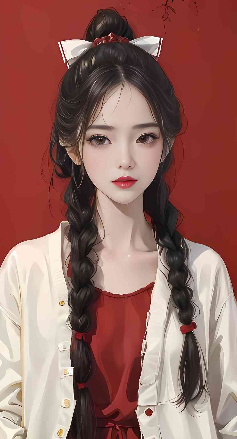 ai创作双麻花辫女孩