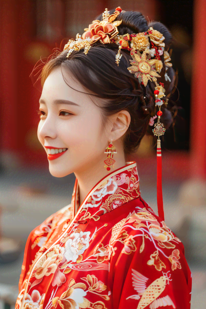 中式ai簪花写真文案